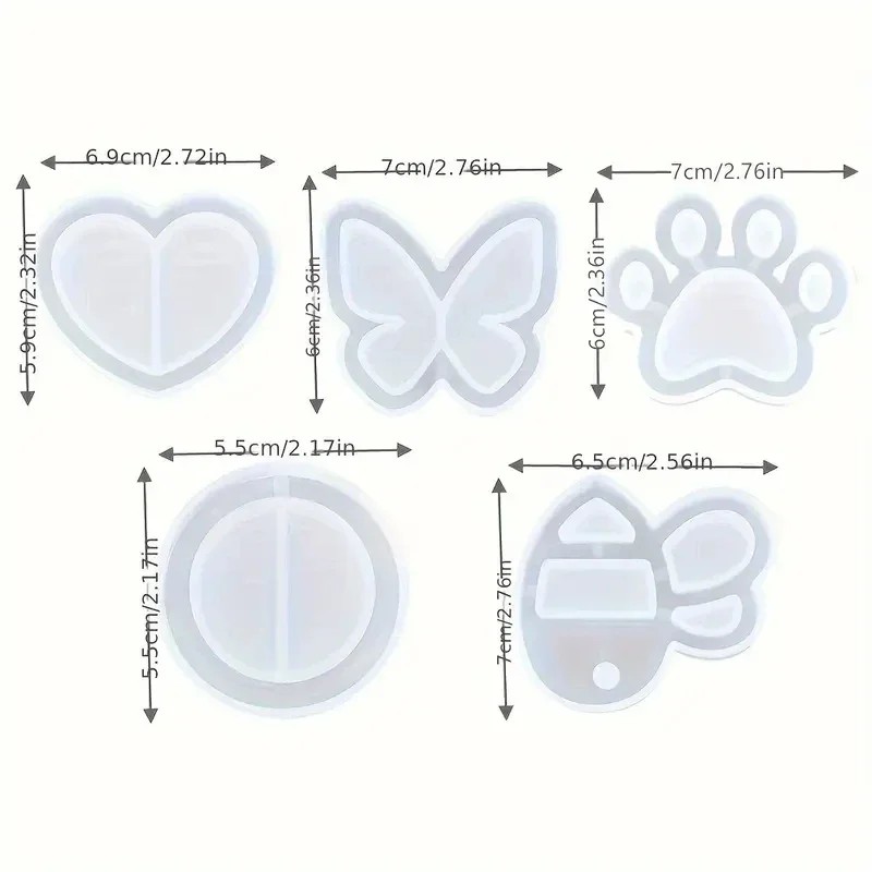Jewelry Making Mold - 5pcs quicksand pendant making silicone mold