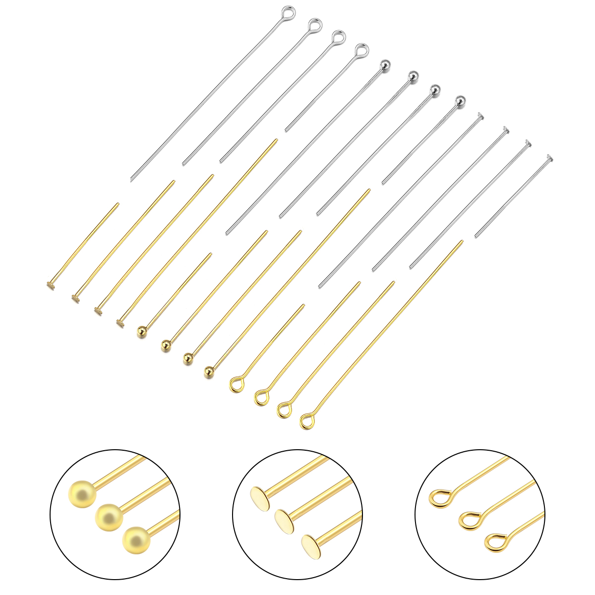 Jewelry Making Rivets - 50-100Pcs/lot Gold Color Stainless Steel Heads
