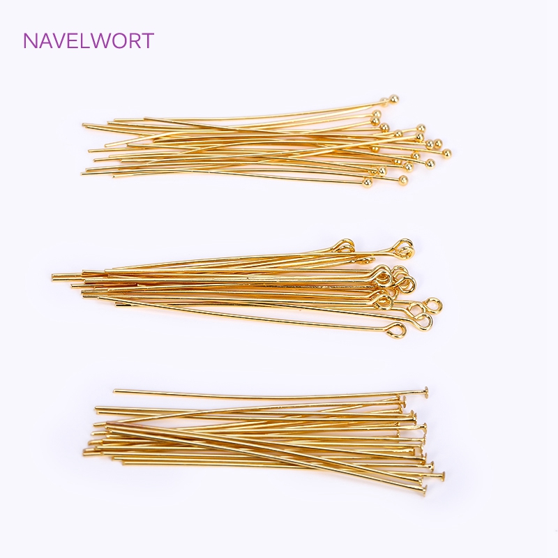 Jewelry Making Rivets - 50pcs/Lot 18K Gold Plated Pins Brass