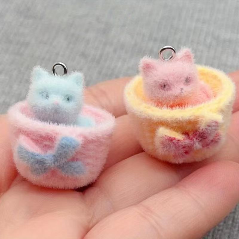 4pcs 3D plush resin cat pendan - огляд і ціна Jewelry Making Jewelry