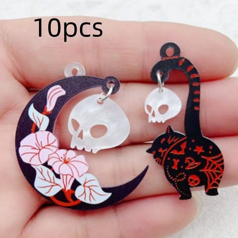 10pcs Halloween Acrylic Ghost  - огляд і ціна Jewelry Making Jewelry