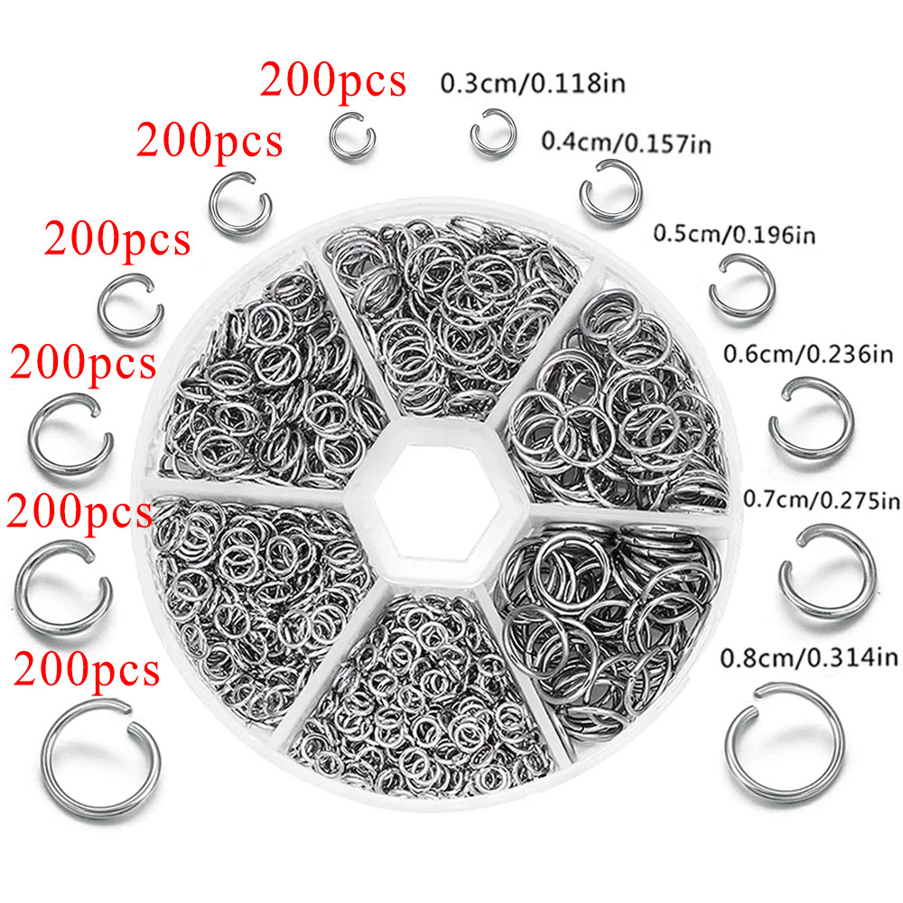 1200pcs Stainless Steel Jump R - огляд і ціна Jewelry Making Jump Rings