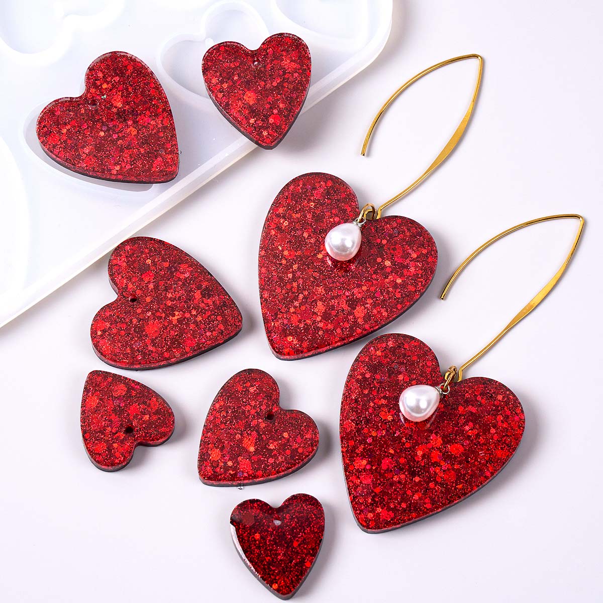 Heart Shape Earring Pendant Si - огляд і ціна Jewelry Making Mold