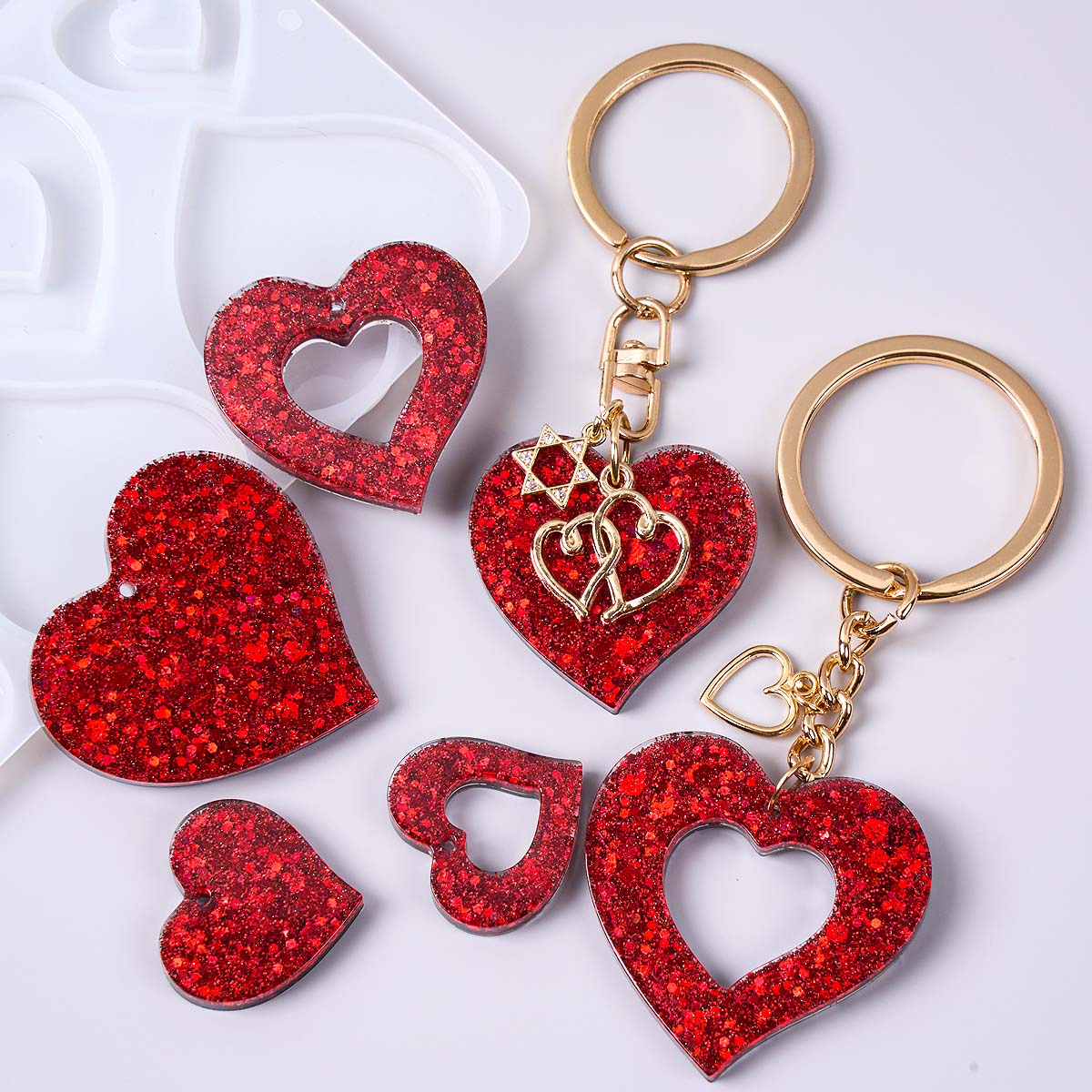 Heart Shape Earring Pendant Si - огляд і ціна Jewelry Making Mold