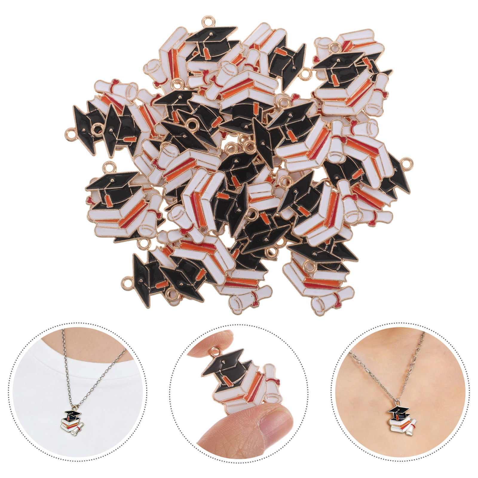 50Pcs Graduation Cap Pendants  - огляд і ціна Jewelry Making Diploma