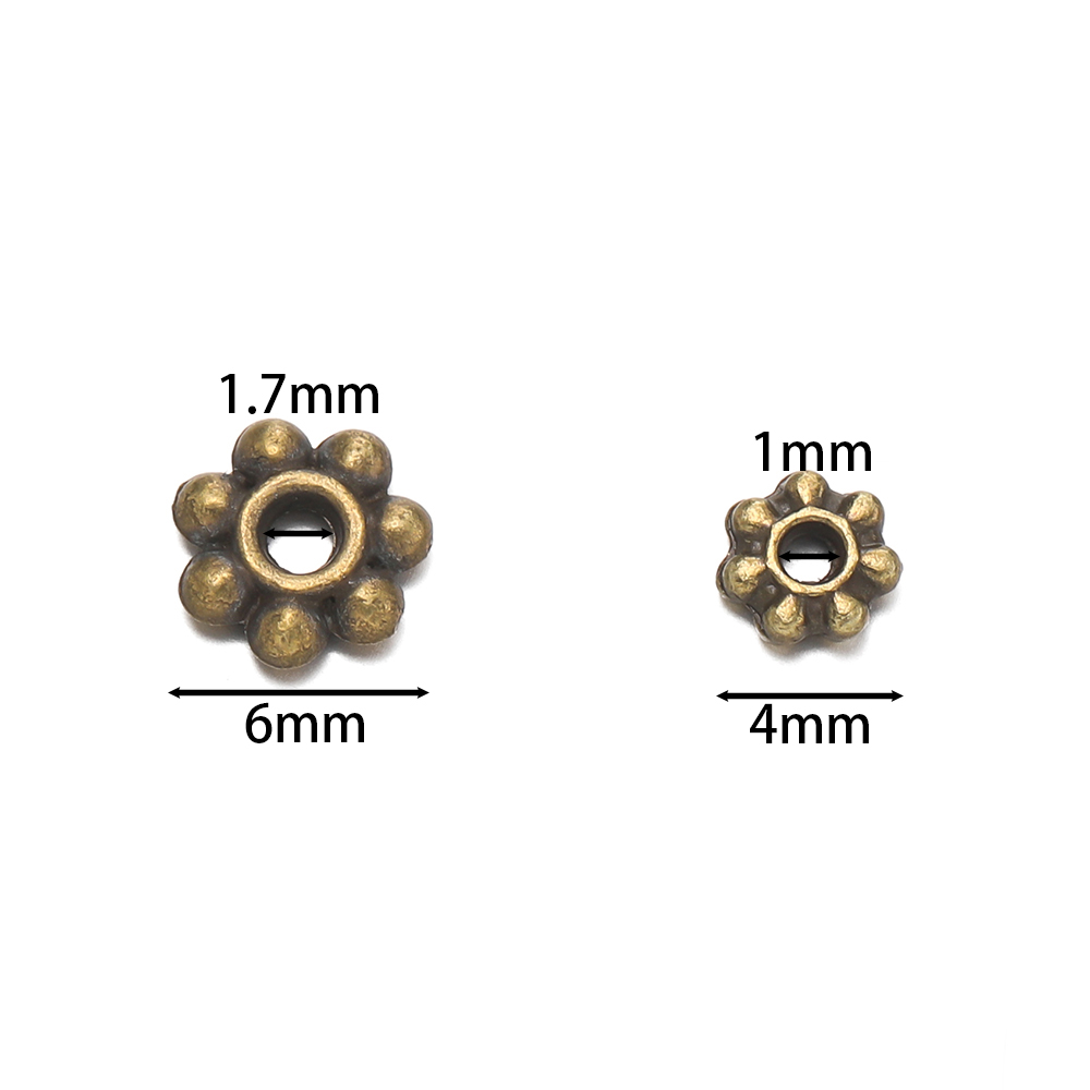 200Pcs 4/6mm Alloy Snowflake B - огляд і ціна Jewelry Making Equipment