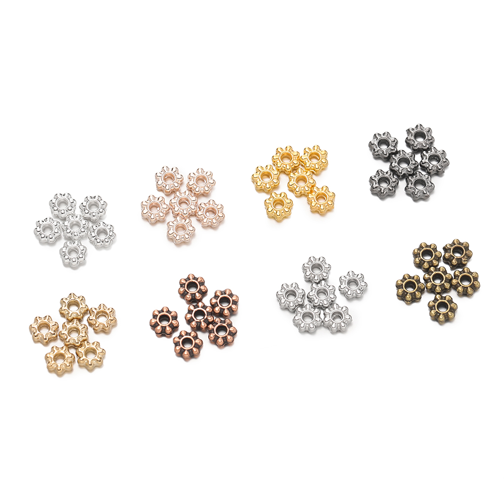 200Pcs 4/6mm Alloy Snowflake B - огляд і ціна Jewelry Making Equipment