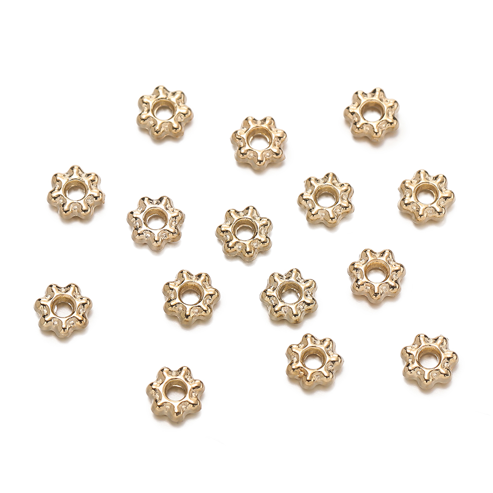 200Pcs 4/6mm Alloy Snowflake B - огляд і ціна Jewelry Making Equipment