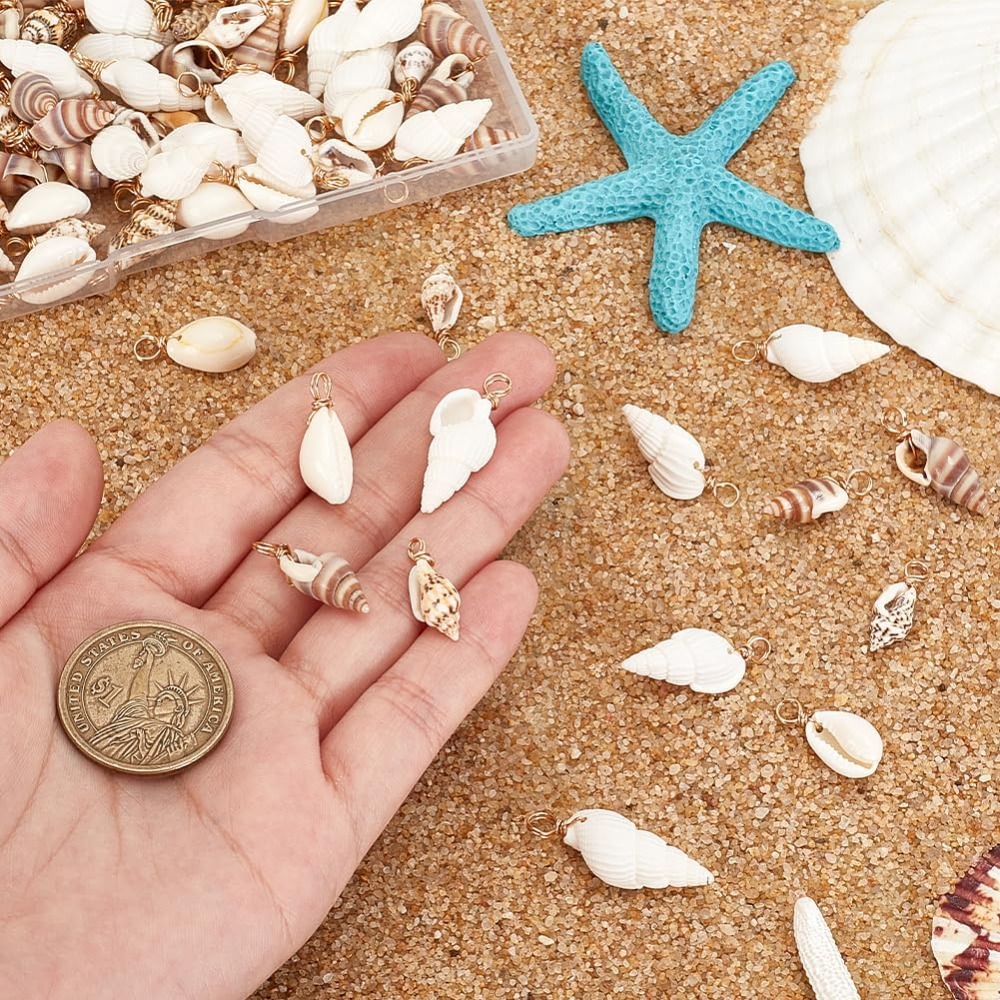 100pcs 4 Styles Natural Shell  - огляд і ціна Jewelry Making Degree