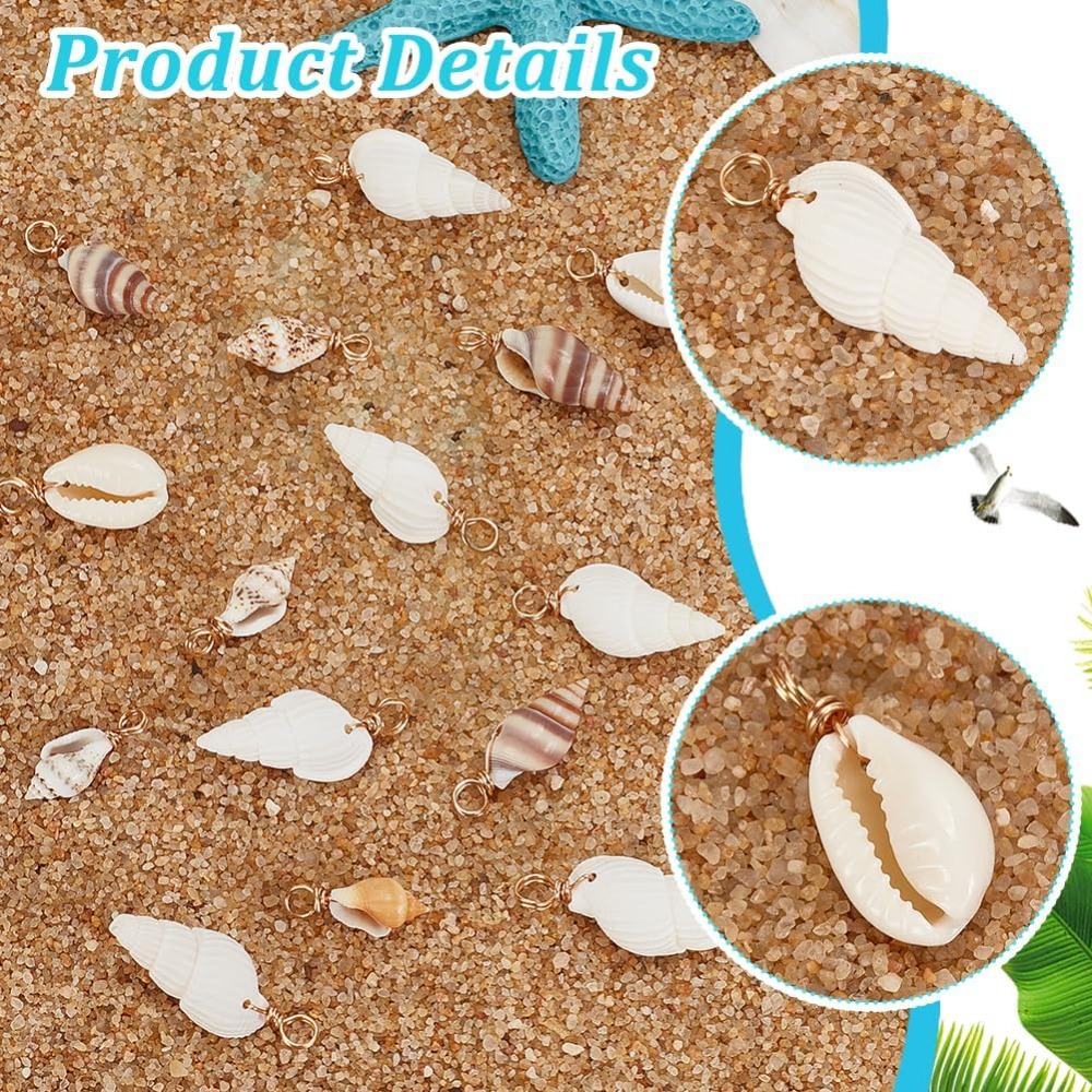 100pcs 4 Styles Natural Shell  - огляд і ціна Jewelry Making Degree