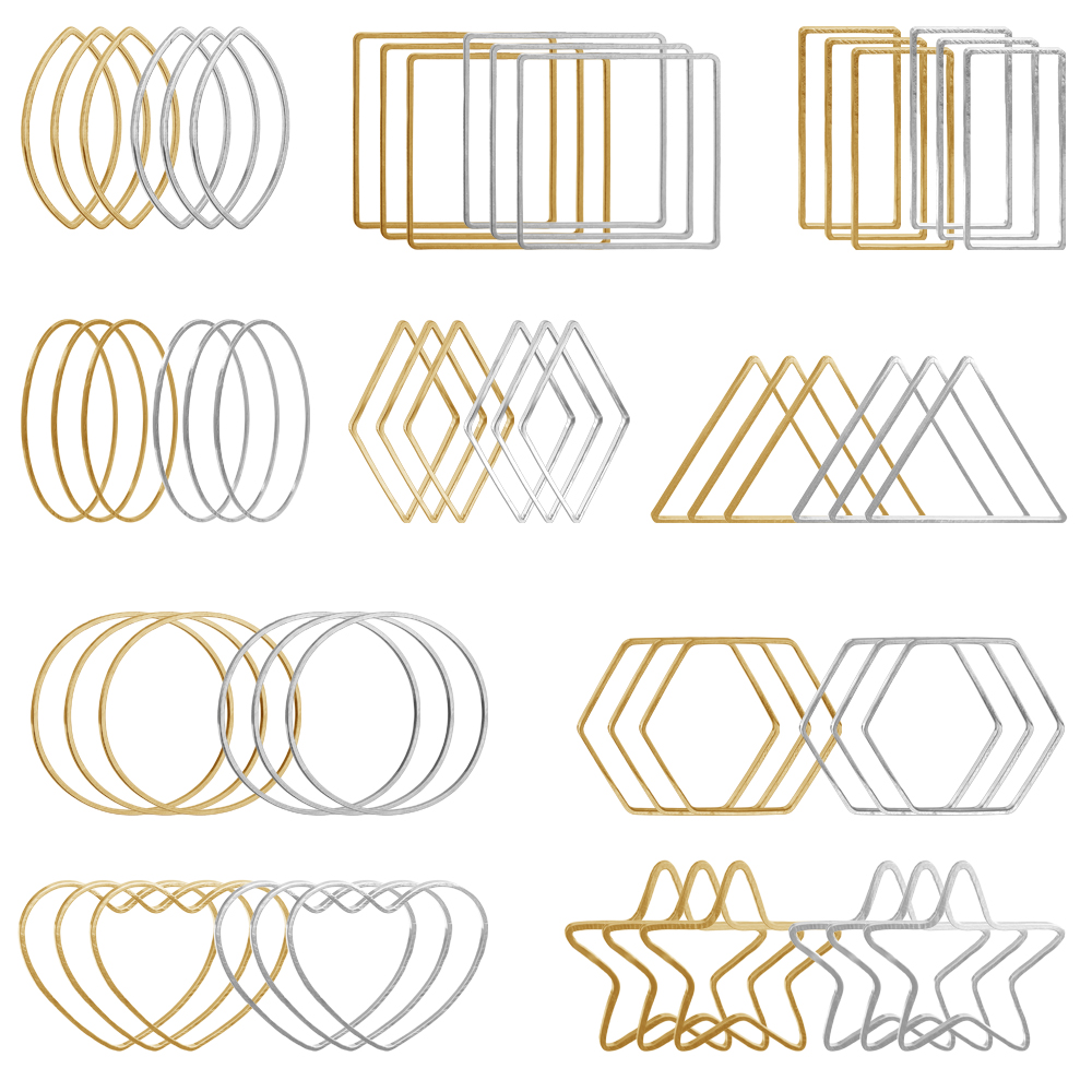 20Pcs Gold Silver Hollow Frame - огляд і ціна Jewelry Making Silver