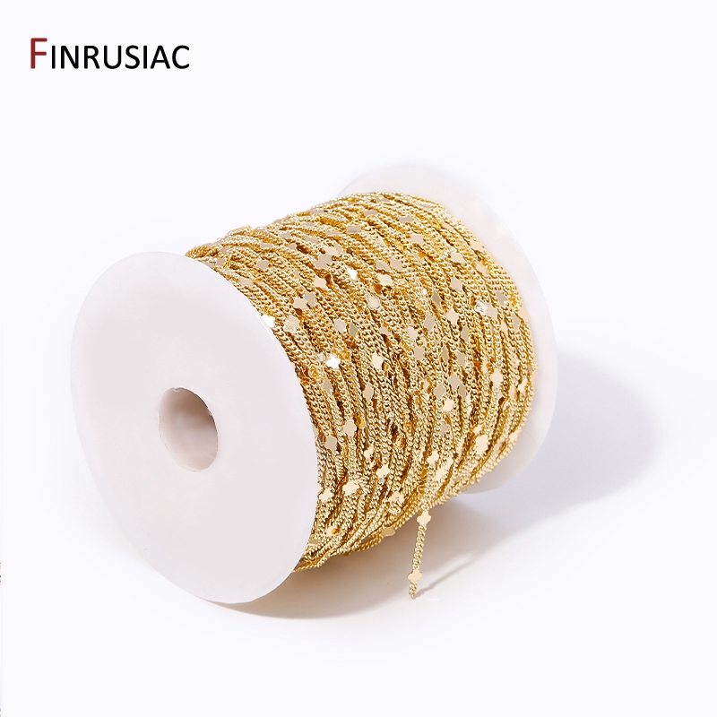 14K Gold Plated Brass Sequins  - огляд і ціна Chain Roll Cable